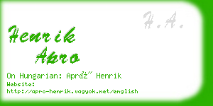henrik apro business card