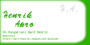 henrik apro business card